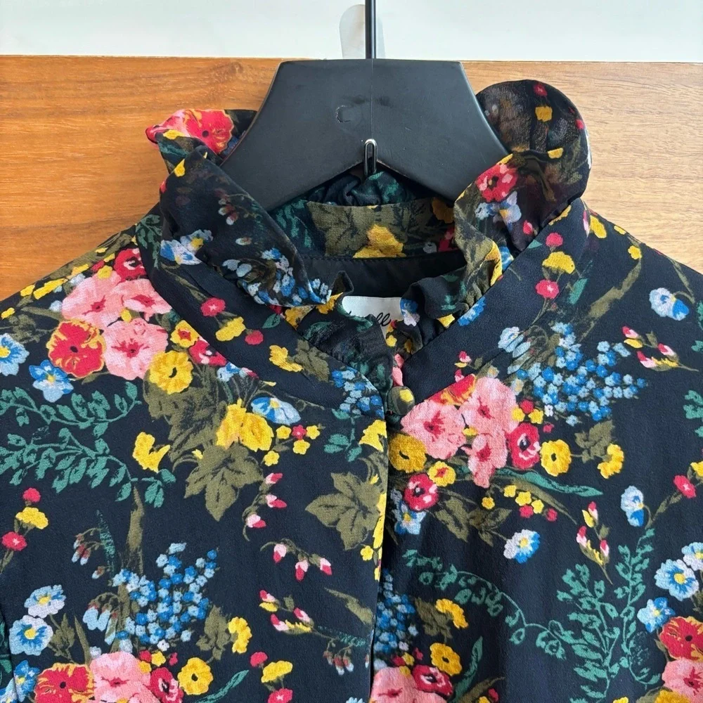 Madewell x No.6 Silk Beacon Dress in Garden Bouquet, Size 0